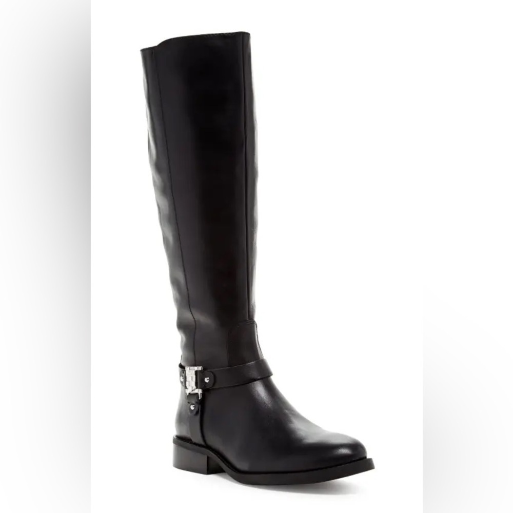 Vince Camuto Farren Riding Boot Black Leather Size 7.5